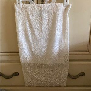 White lace skirt
